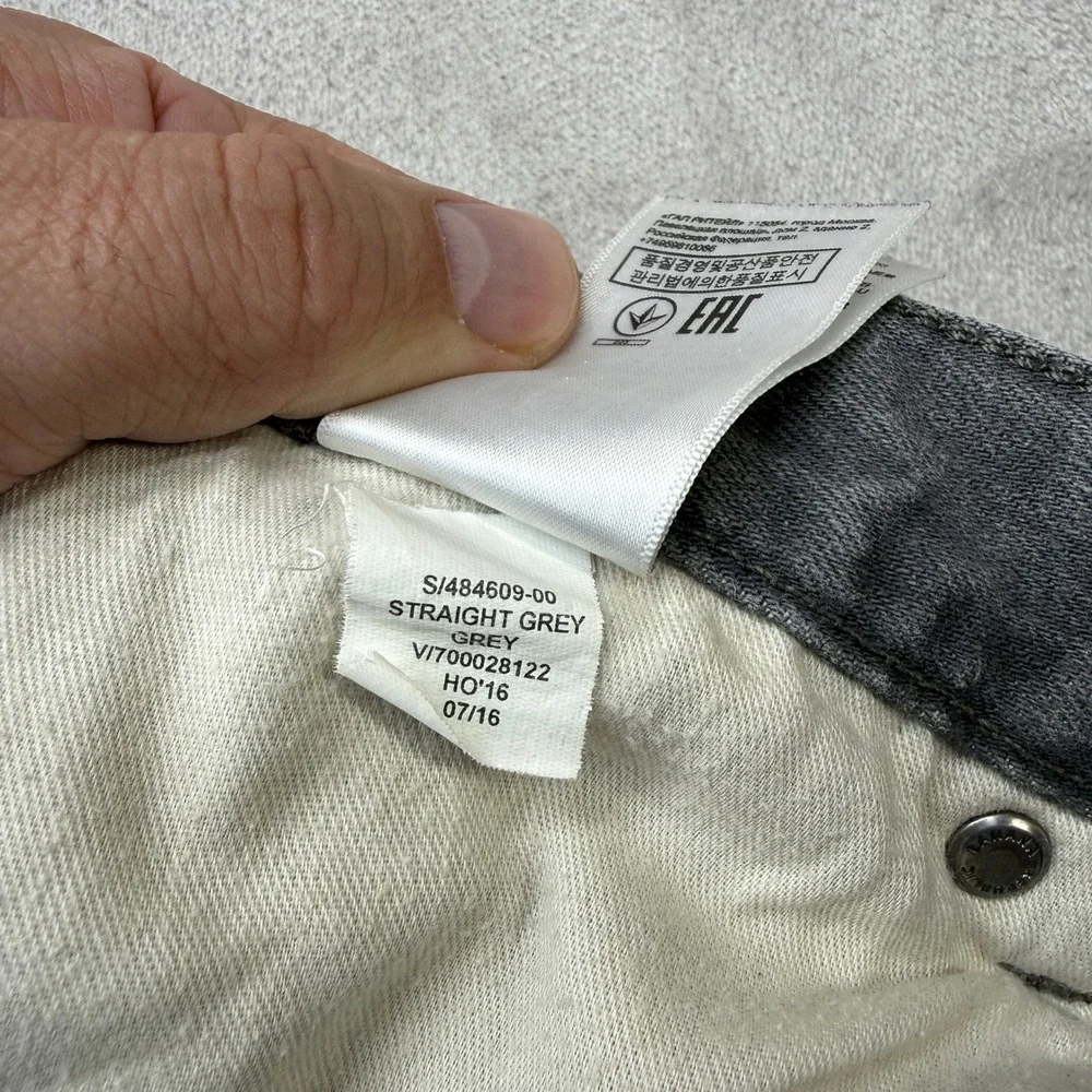 Banana Republic Straight Fit Mens Jeans 35x32 Charcoal Gray Stretch Denim Preppy